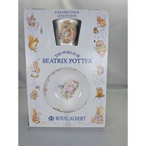 Royal Albert World of Beatrix Potter Childrens 3 Piece Cereal Bowl Mug Plate Set